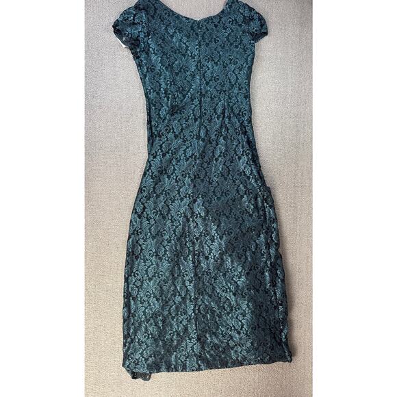 NWT Oleg Cassini Formal Dress Full Length Lace Glitter Green Size 18W - Picture 2 of 10